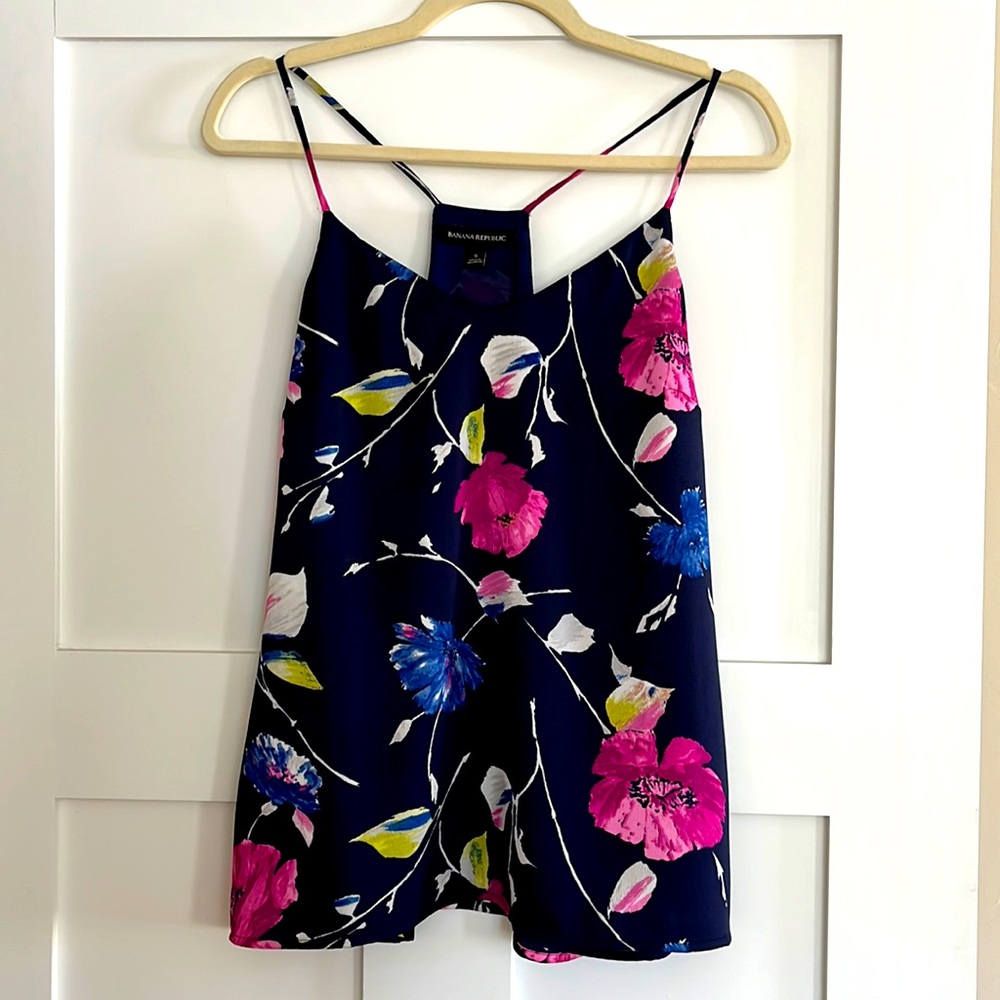 Floral chiffon spaghetti strap blouse
